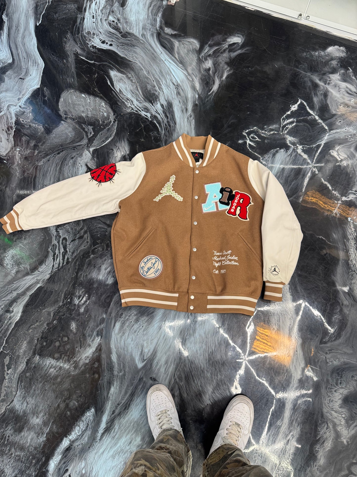Travis Scott x Jordan Varsity Jacket Antique brown