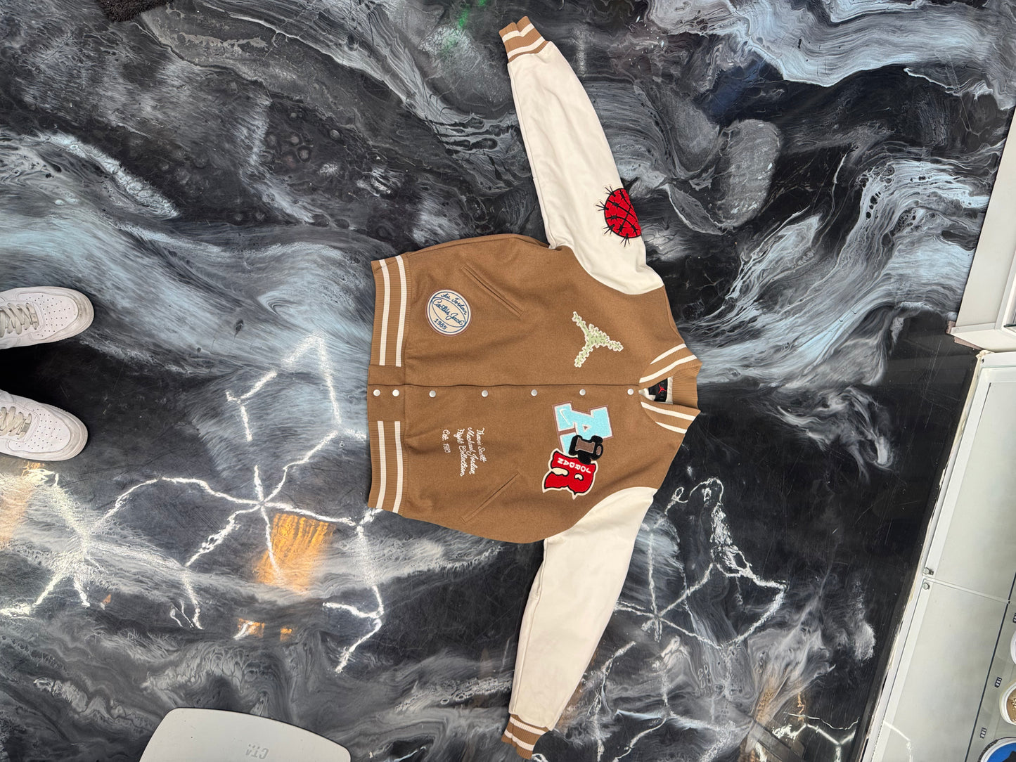 Travis Scott x Jordan Varsity Jacket Antique brown