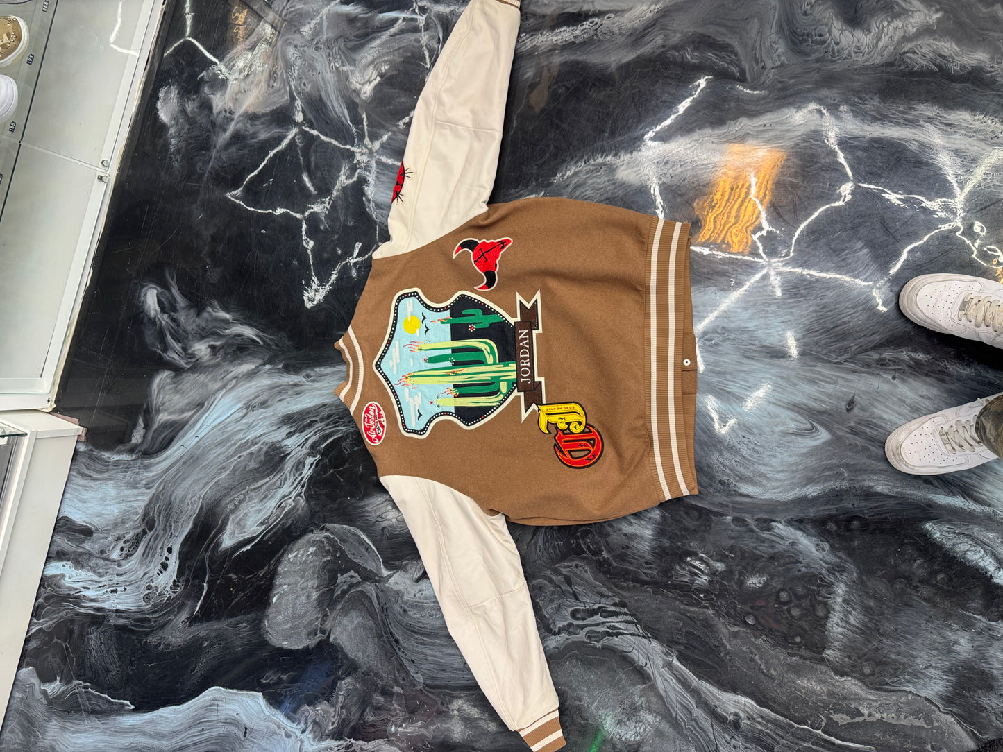 Travis Scott x Jordan Varsity Jacket Antique brown