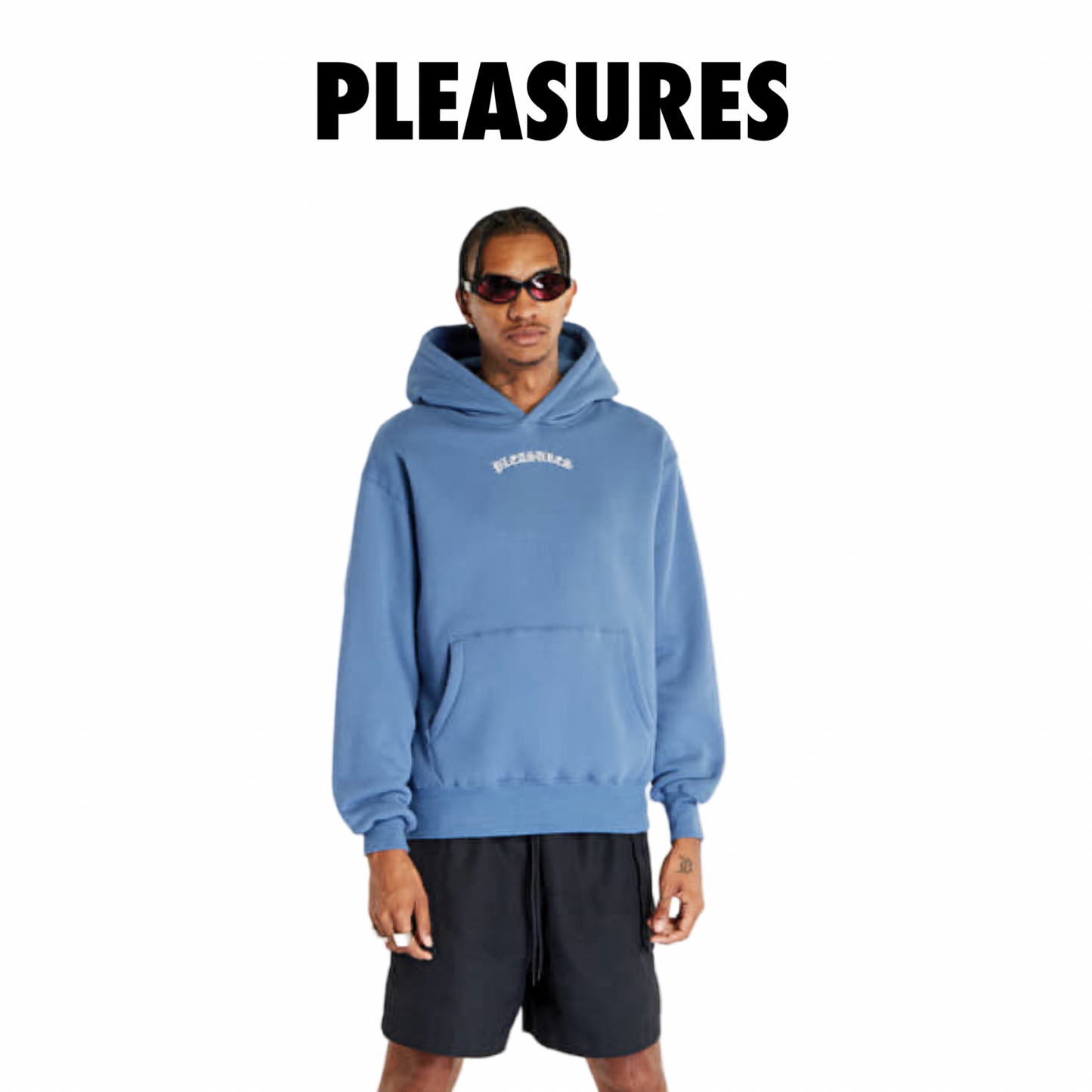 Pleasures NEURAL HOODIE sky blue