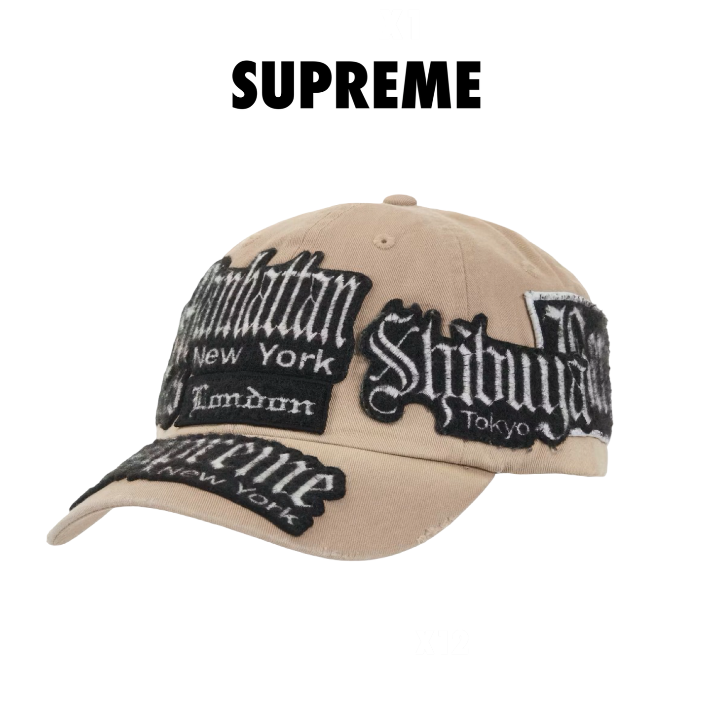 Supreme City Patches 6-Panel Hat natural tan