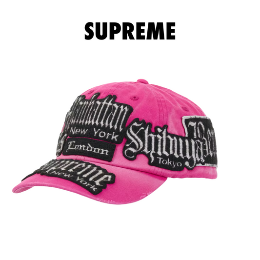 Supreme City Patches 6-Panel Hat pink