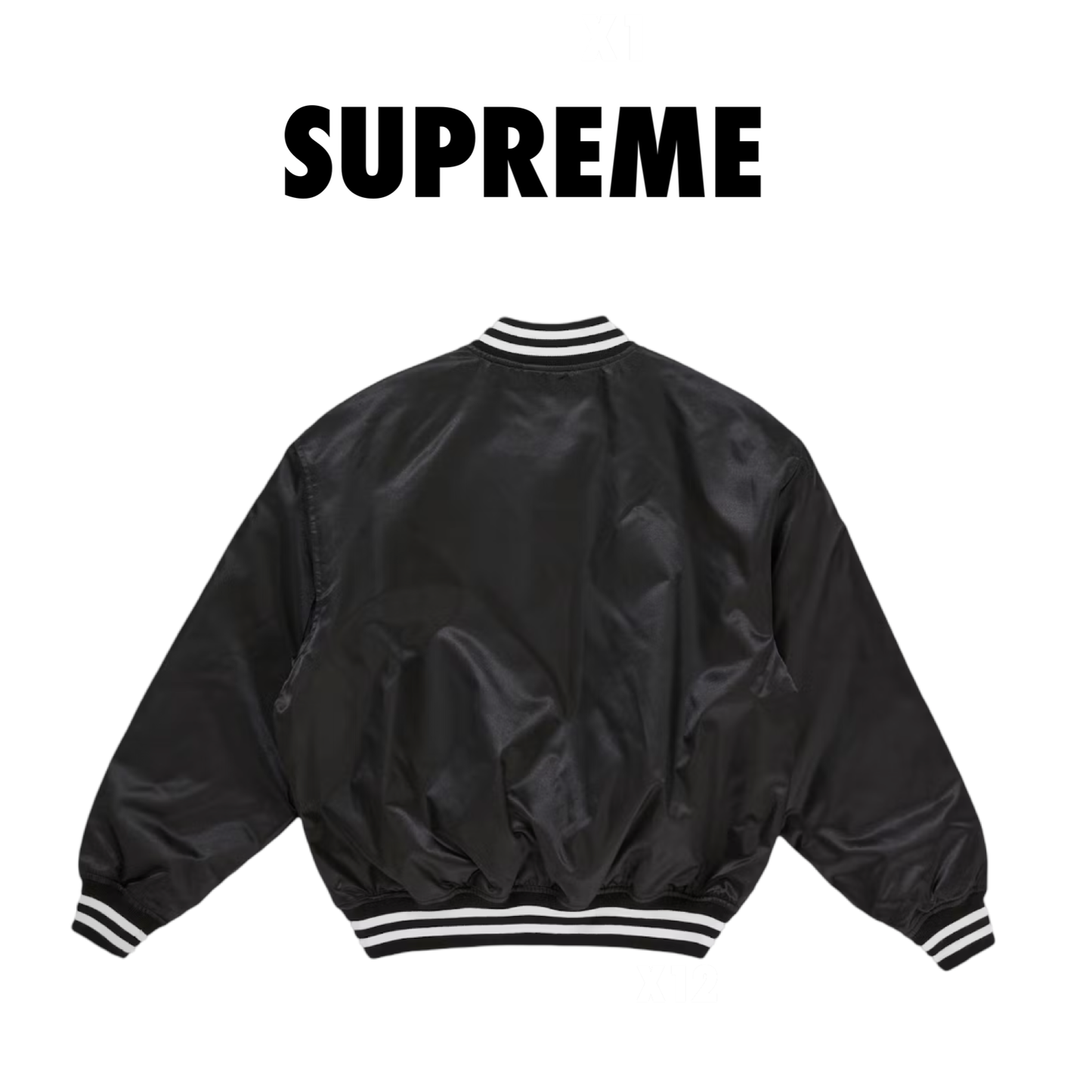 Supreme Champion Satin Varsity Jacket black