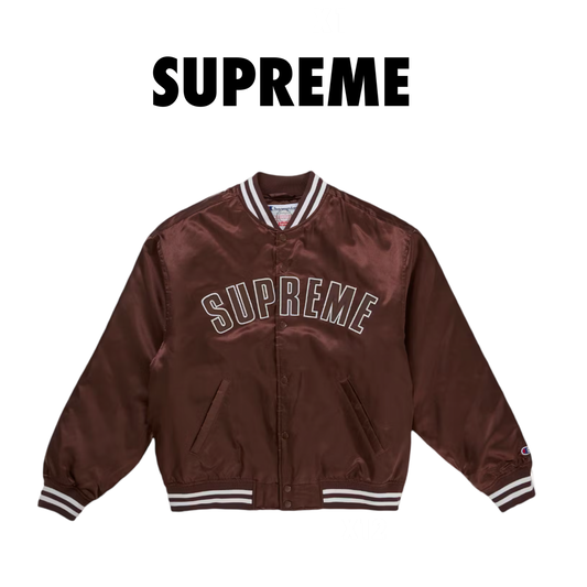 Supreme Champion Satin Varsity Jacket brown