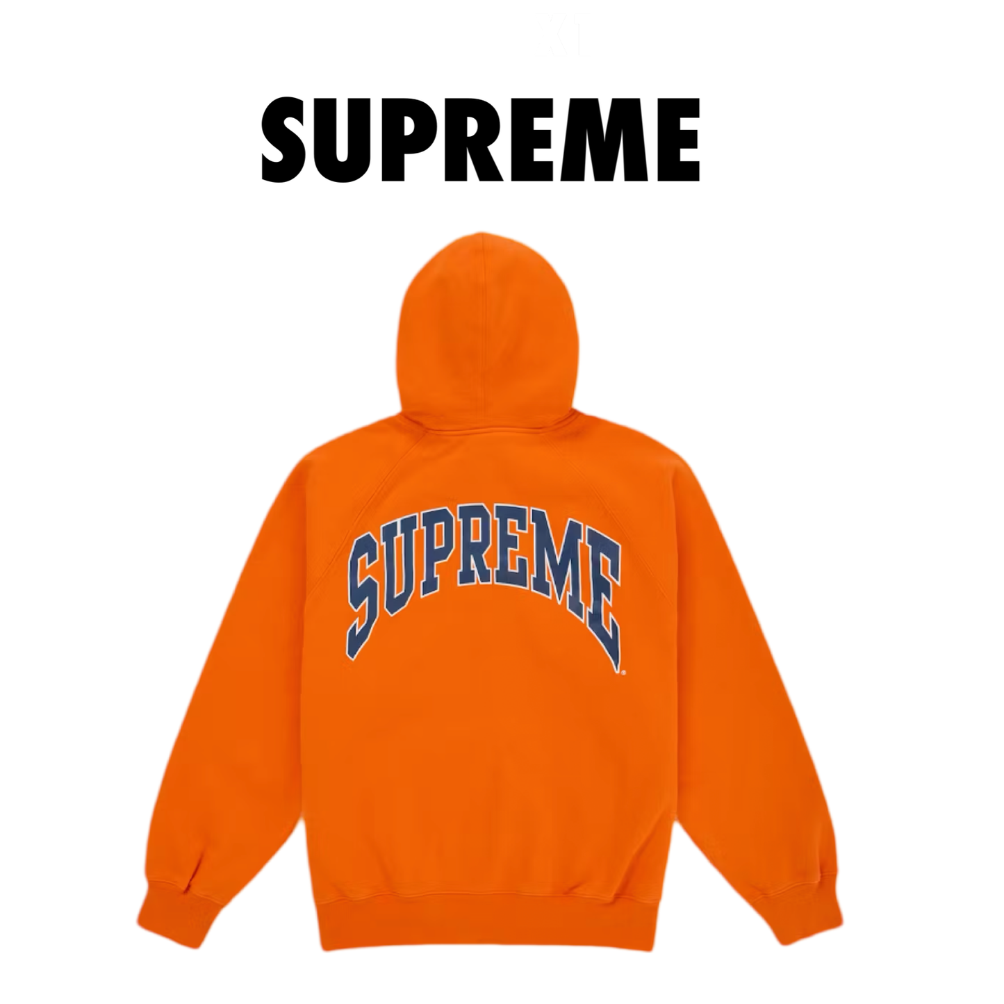 Supreme Cracked Raglan Zip Up Hooded Sweatshirt Dark Orange