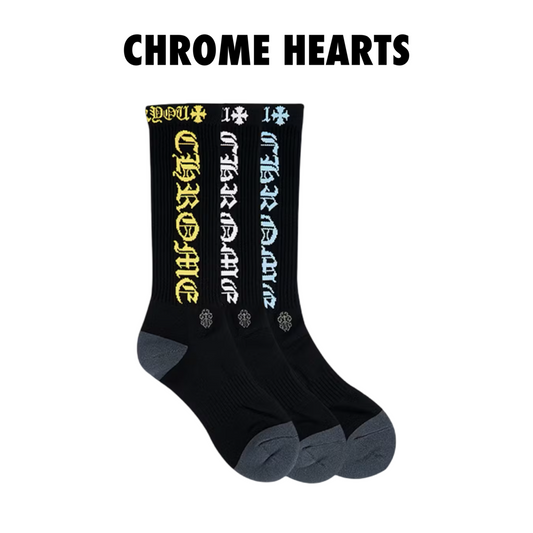Chrome Hearts 3-Pack CH Socks multicolor black