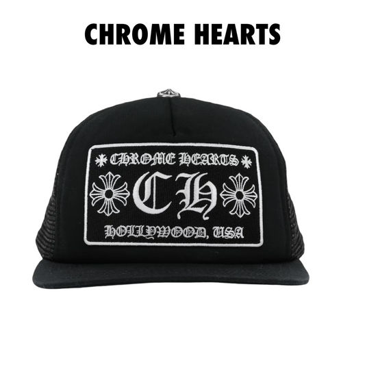 Chrome Hearts CH Hollywood Trucker Hat black / black