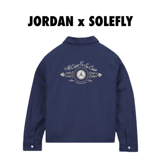 Nike Jordan Pro x Solefly Coaches Jacket
Midnight Navy/Fossil
