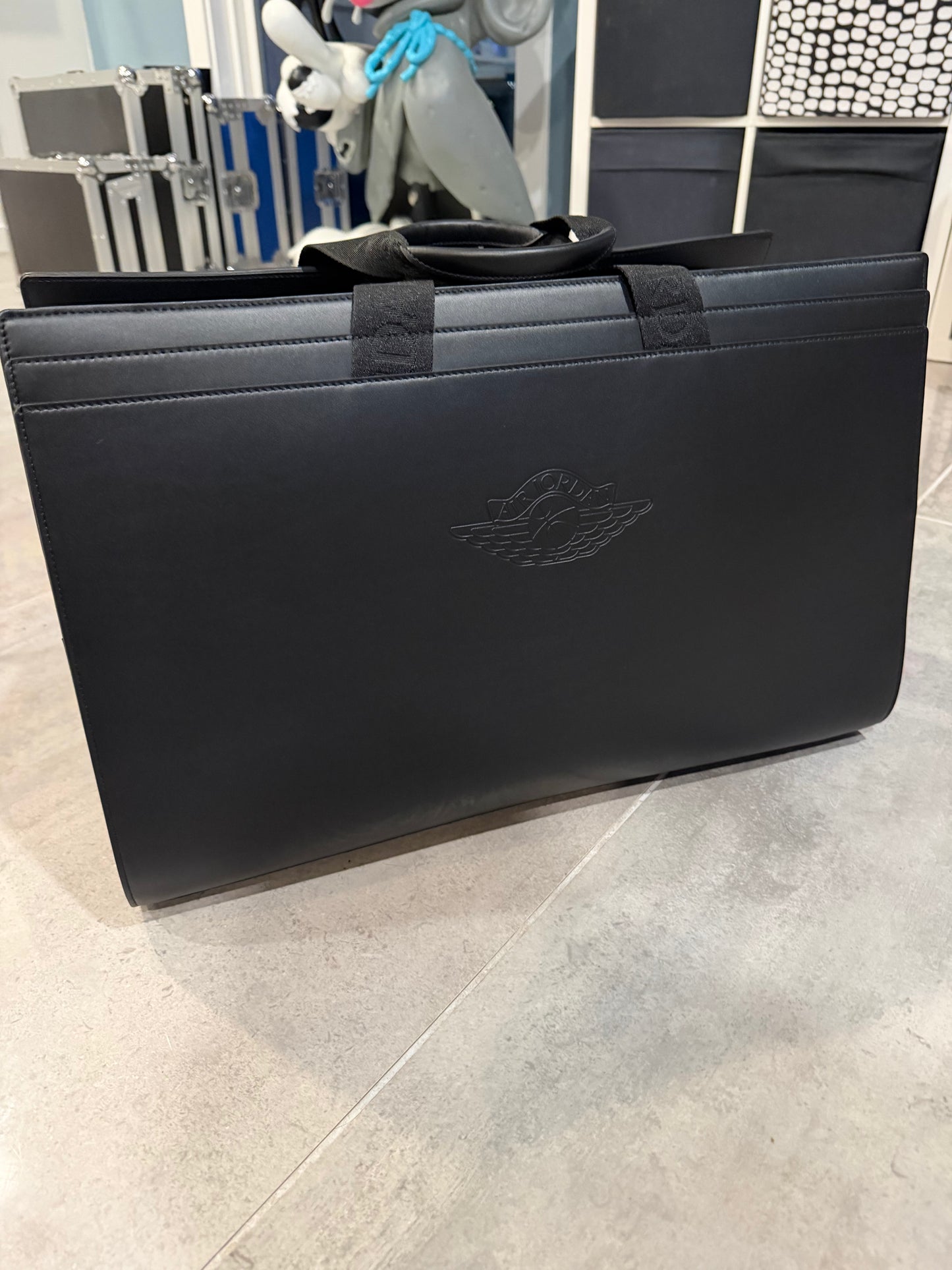 Nike Air Jordan Wings Made In Italy Unreleased Duffel Bag Leather Black