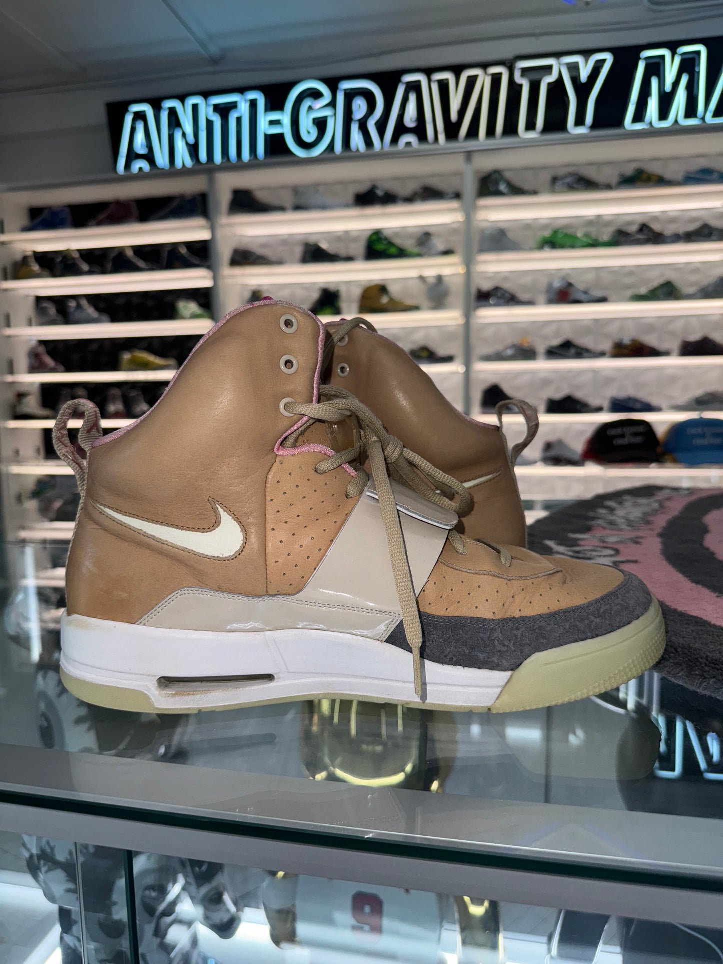 Nike Air Yeezy 1 Net Tan worn 13