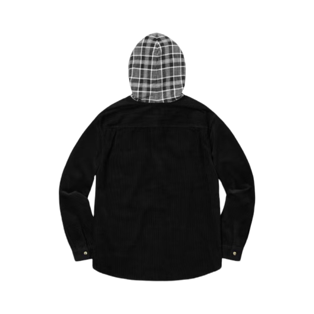 Supreme Hooded Color Blocked Corduroy Shirt Black/Gray
2018