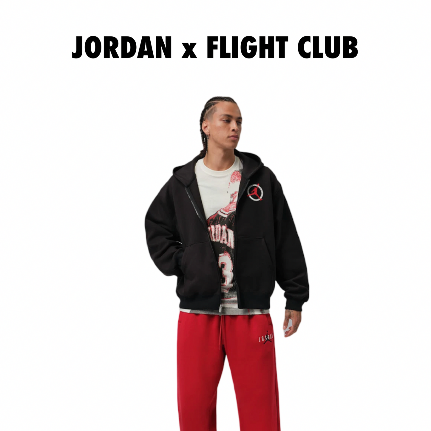 Nike Jordan Flight Club Fleece Knit Sweatshirt Black sample