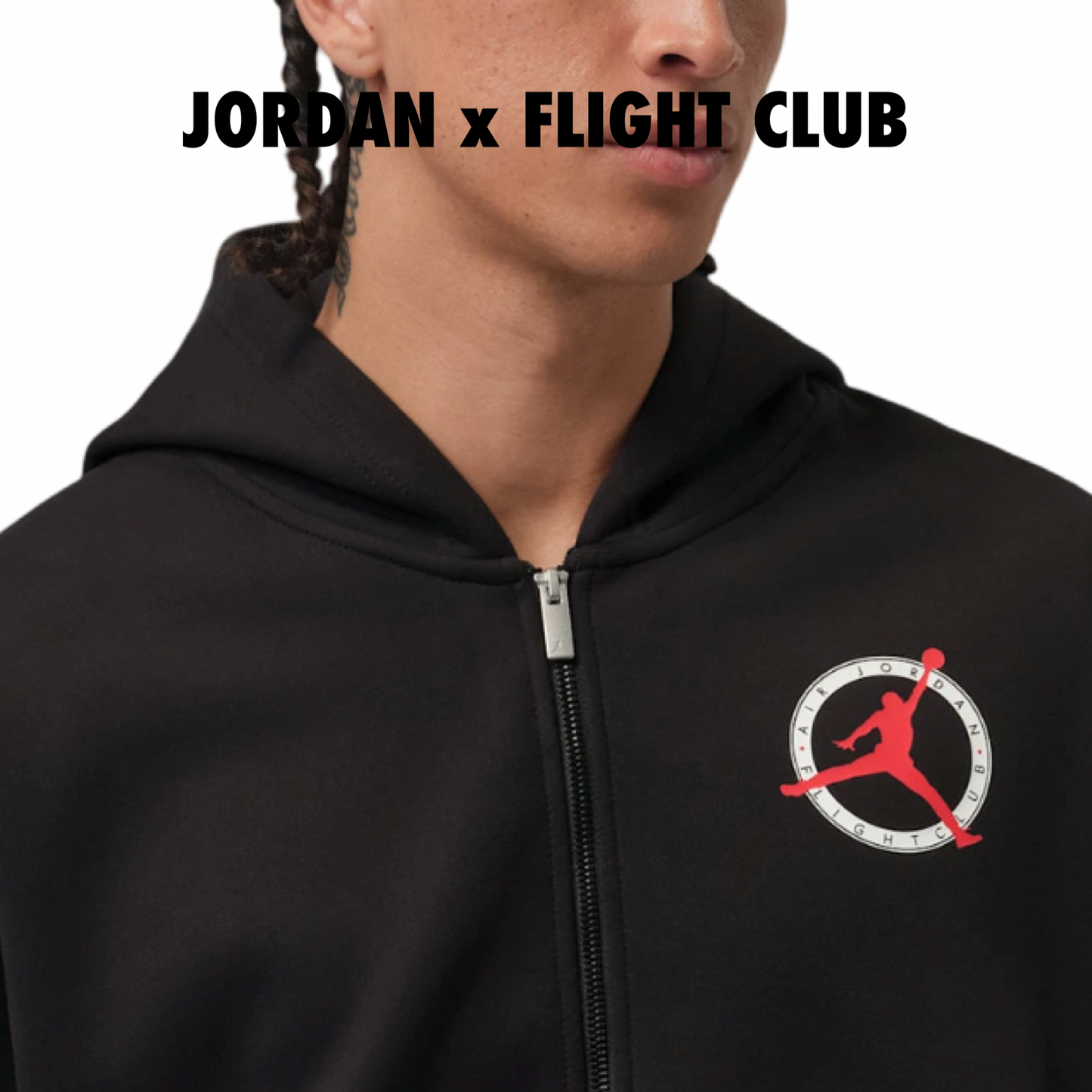 Nike Jordan Flight Club Fleece Knit Sweatshirt Black sample