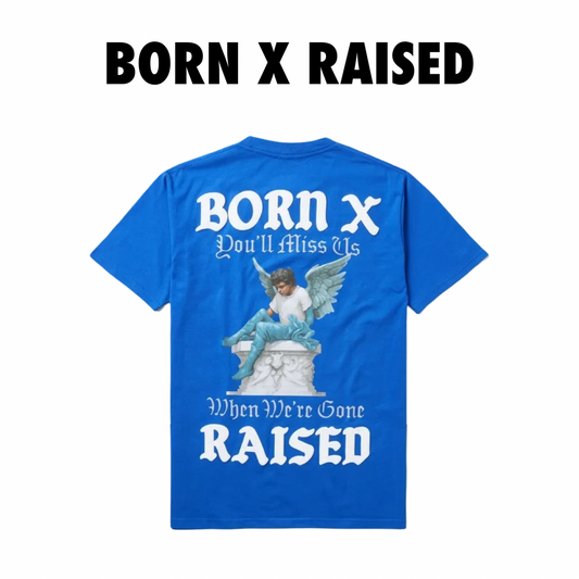 Born x Raised Stone Angel tee blue