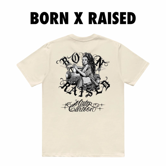 Born x Raises + MR CARTOON HOMEGIRL ROCKER TEE: CREAM