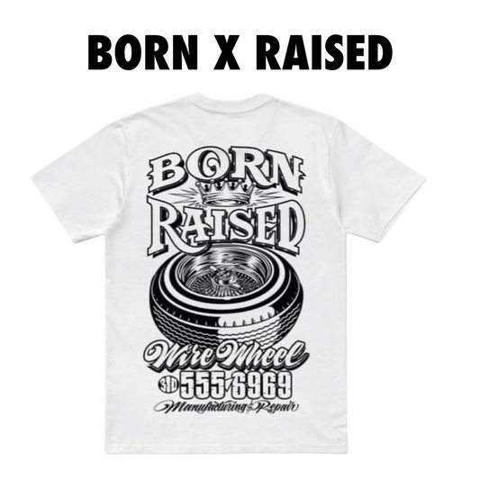 Born x Raises + MR CARTOON Wire Wheels tee white