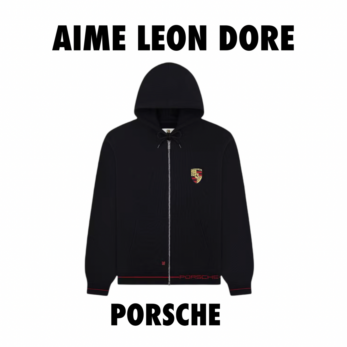 Aime Leon Dore Porsche Full Zip Hoodie Sweatshirt