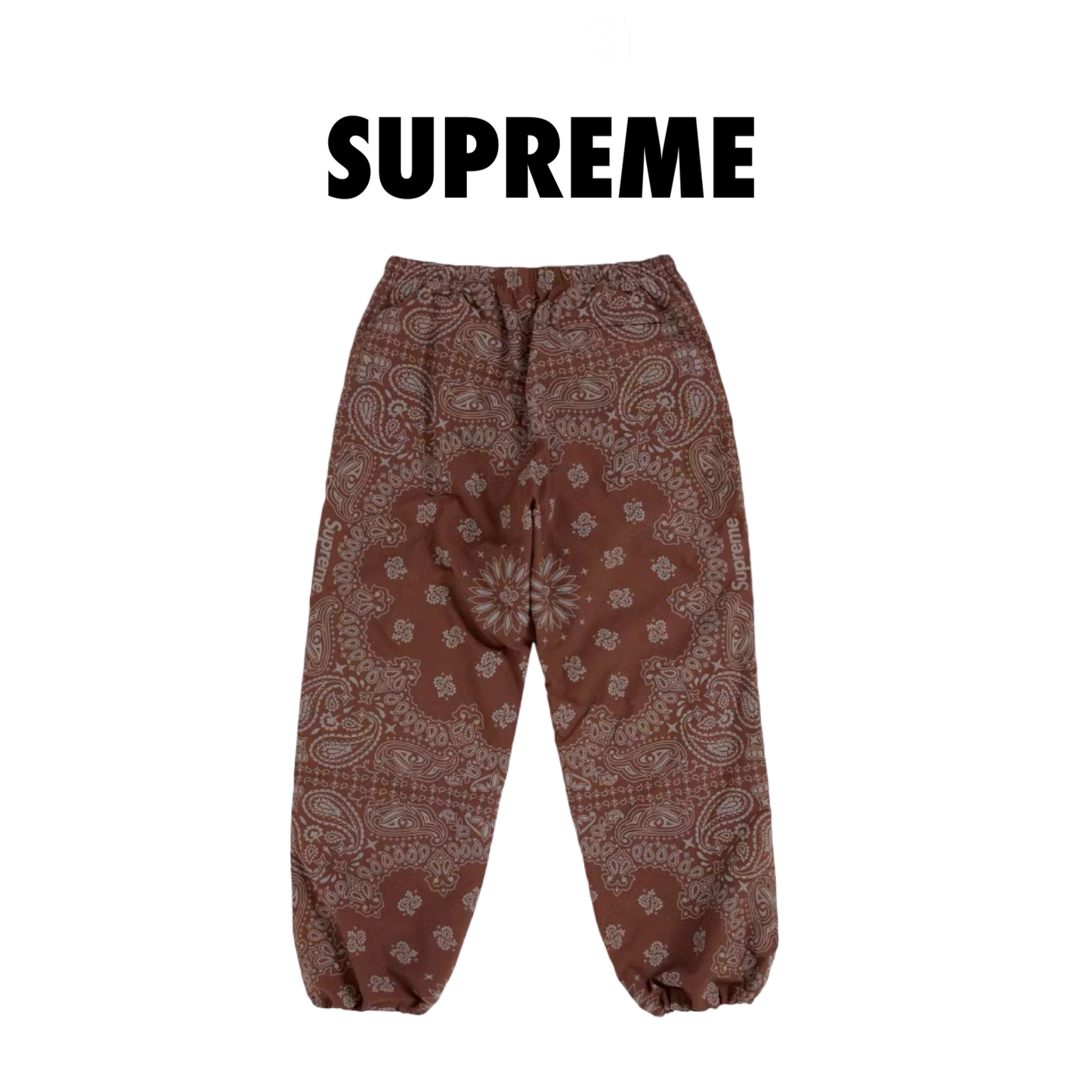 Supreme Reflective Bandana Track Pant brown