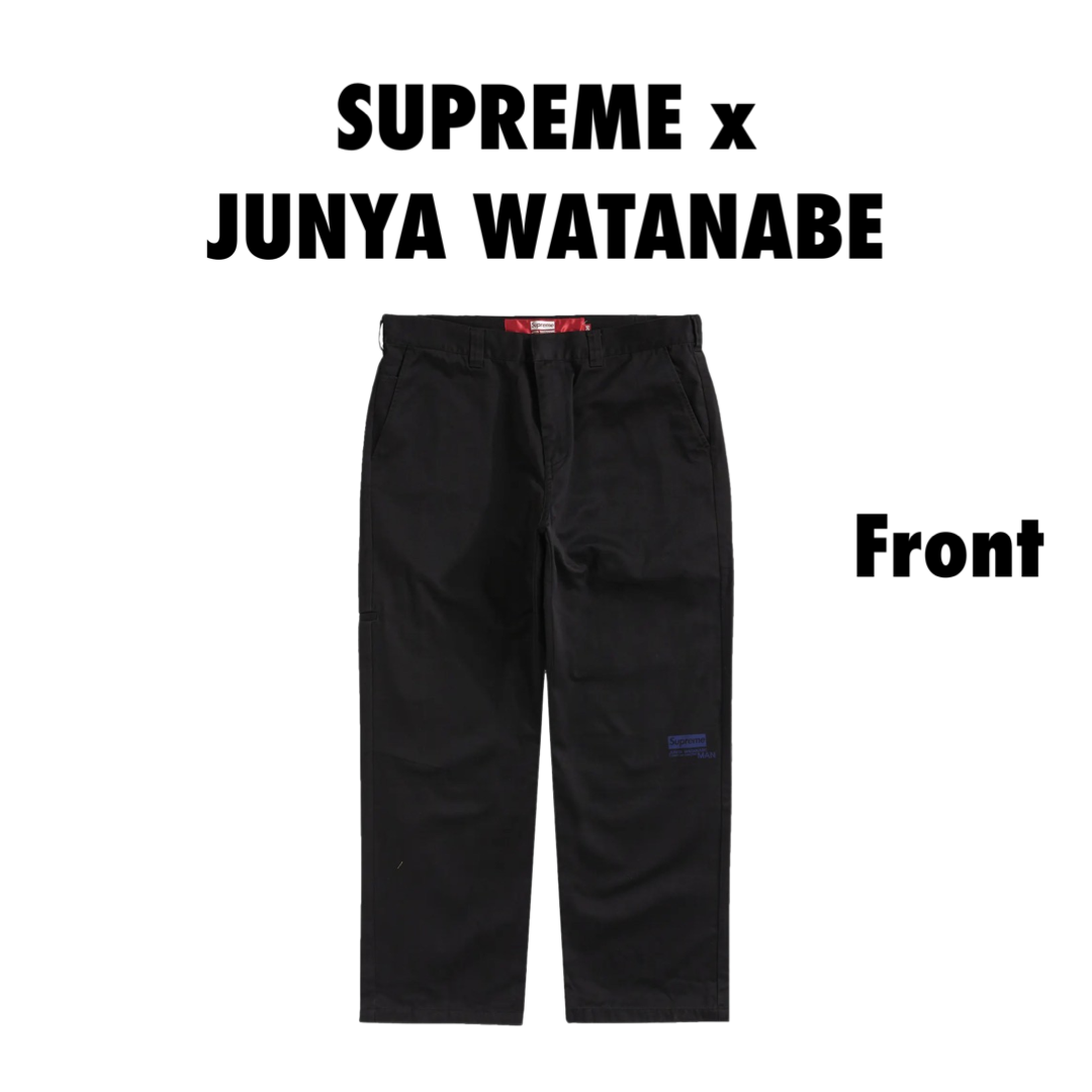 Supreme JUNYA WATANABE CDG MAN Printed Work Pant Black size 36