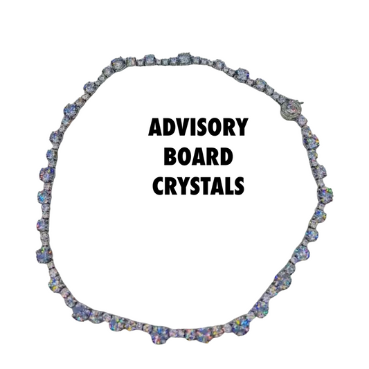 advisory board crystals 18" long. "Dealer"' Necklace"