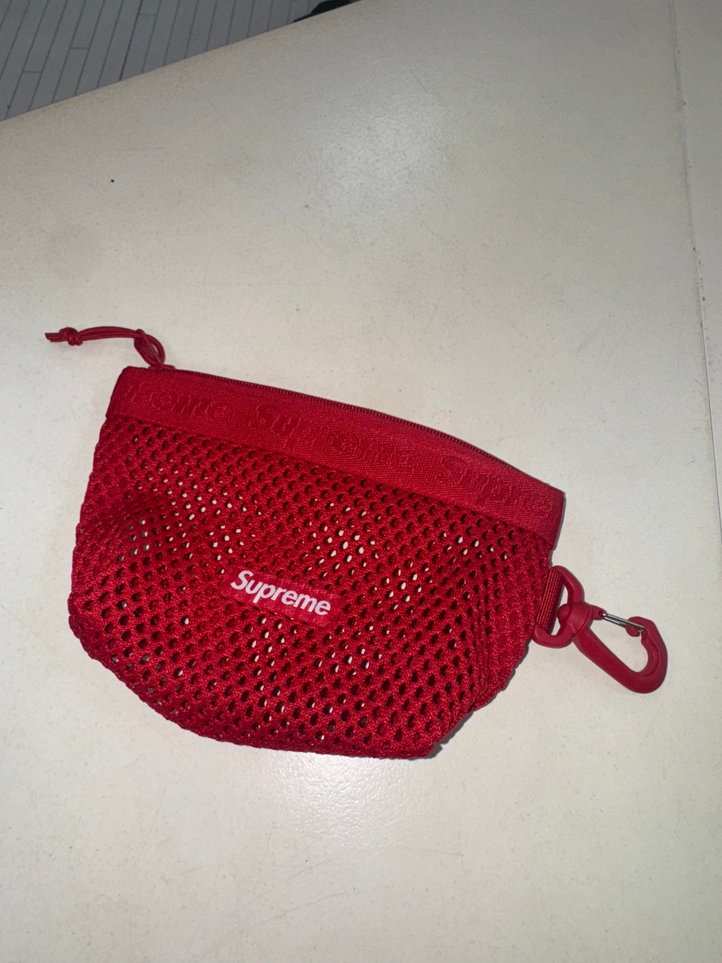Supreme Mesh Mini Pouch Red