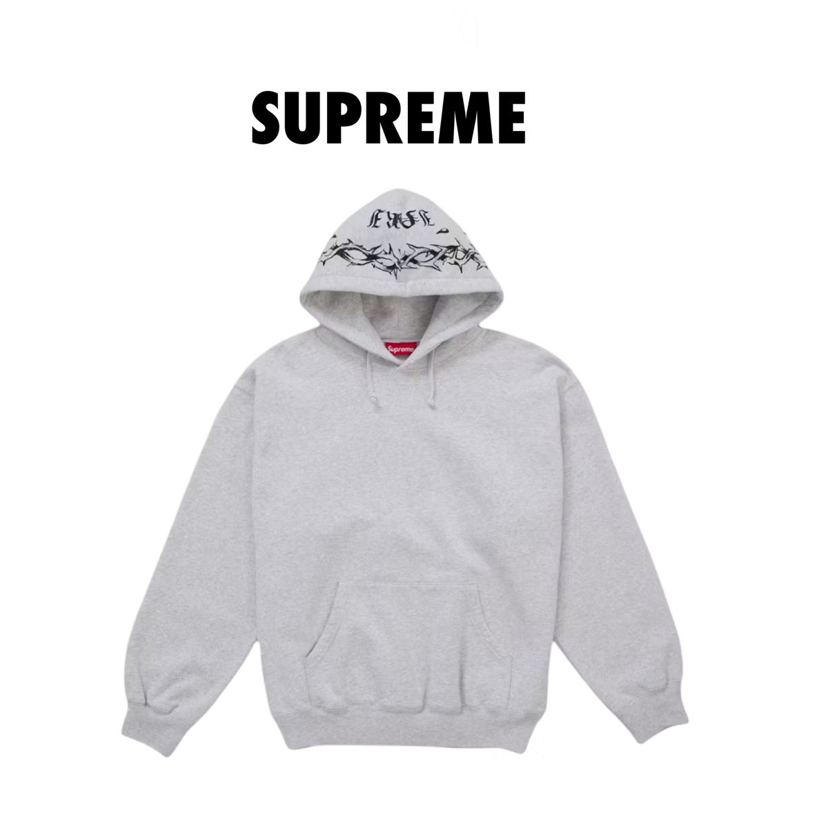 Supreme Forever Hooded Sweatshirt
Heather grey