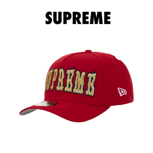 Supreme Gothic Outline Adjustable New Era 59Fifty Fitted red