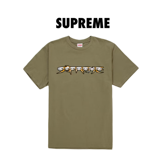 Supreme Skulls Spellout Tee Light green olive