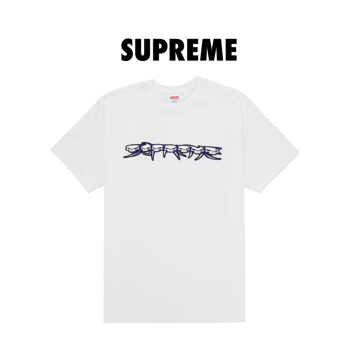 Supreme Skulls Spellout Tee white