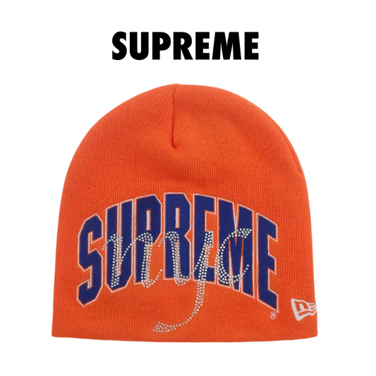 Supreme New Era Rhinestone Beanie (SS26) Orange