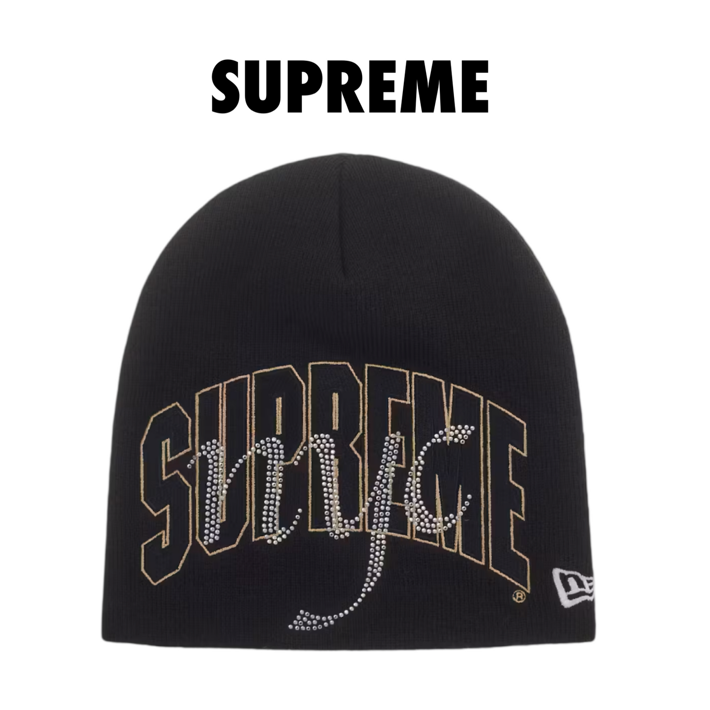 Supreme New Era Rhinestone Beanie (SS26) black