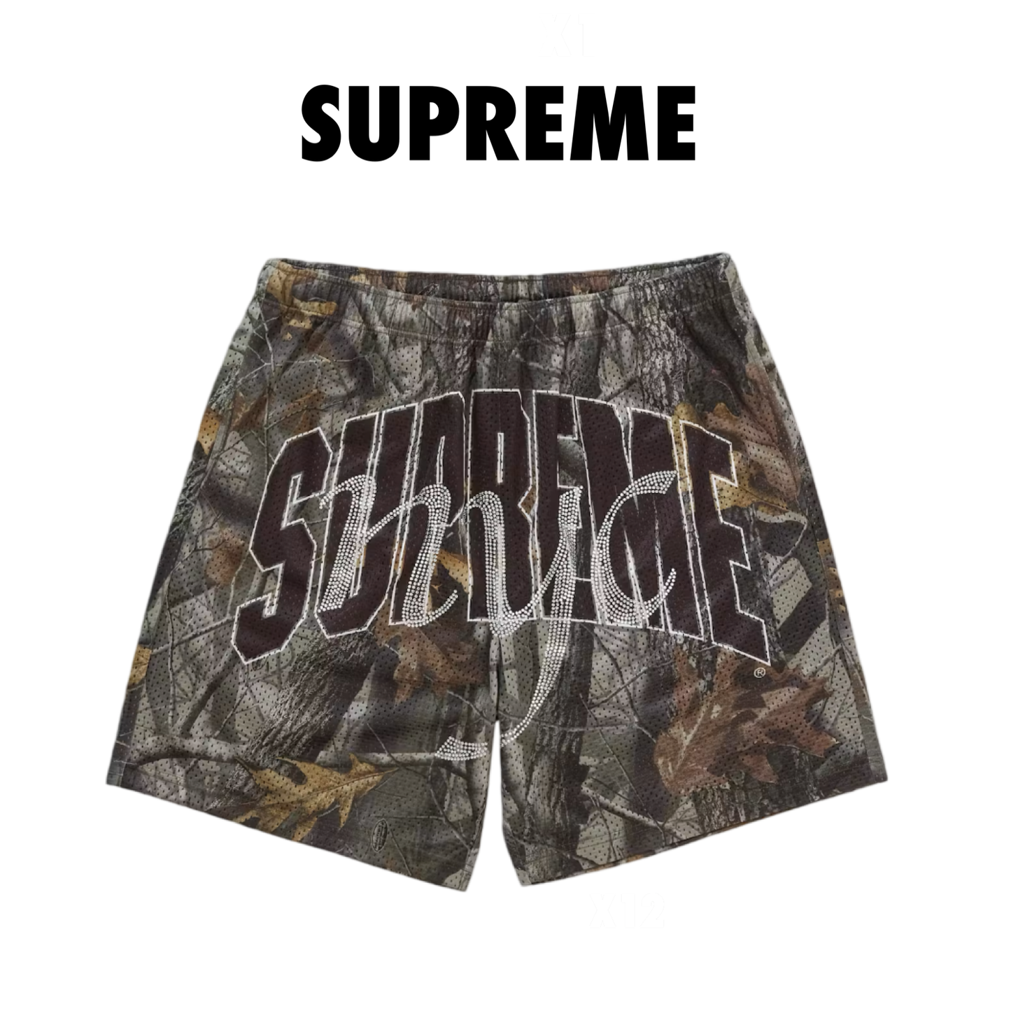 Supreme Rhinestone Mesh Short Realtree Hardwoods camo