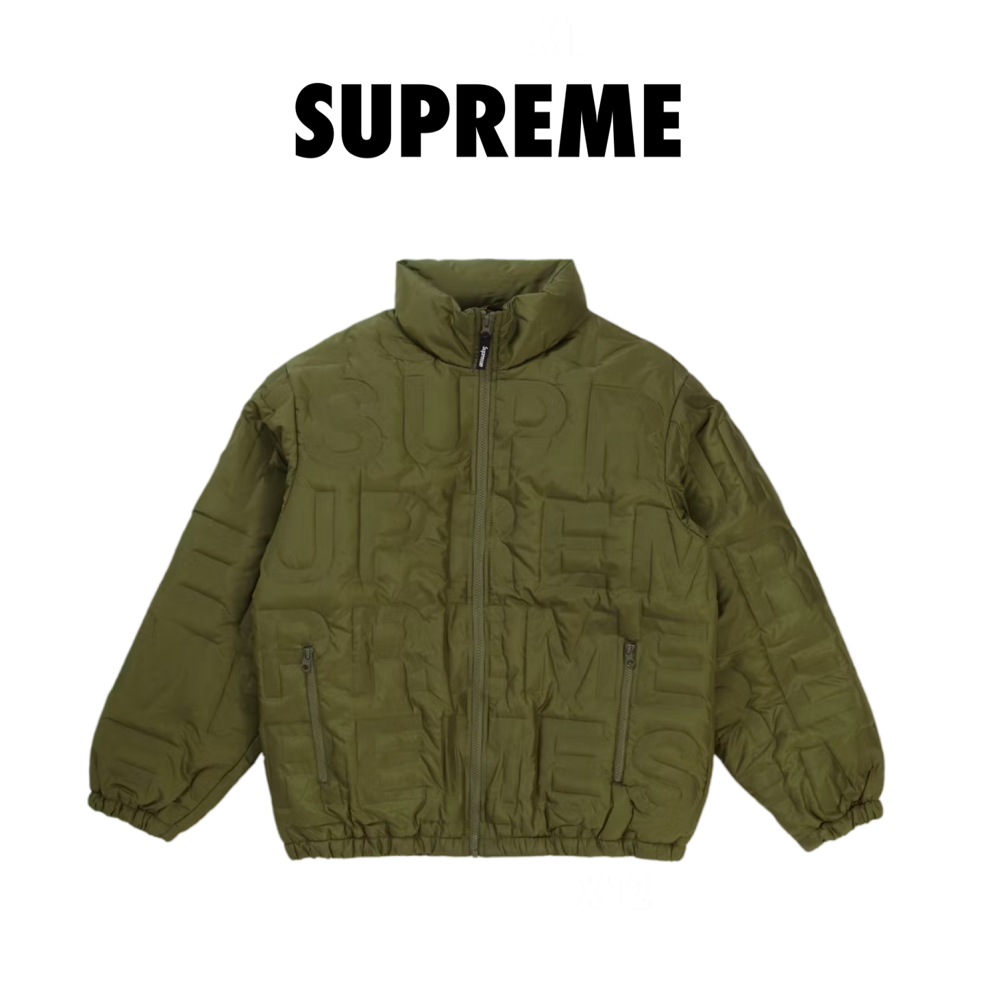 Supreme Bonded Logo Down Jacket Olive
