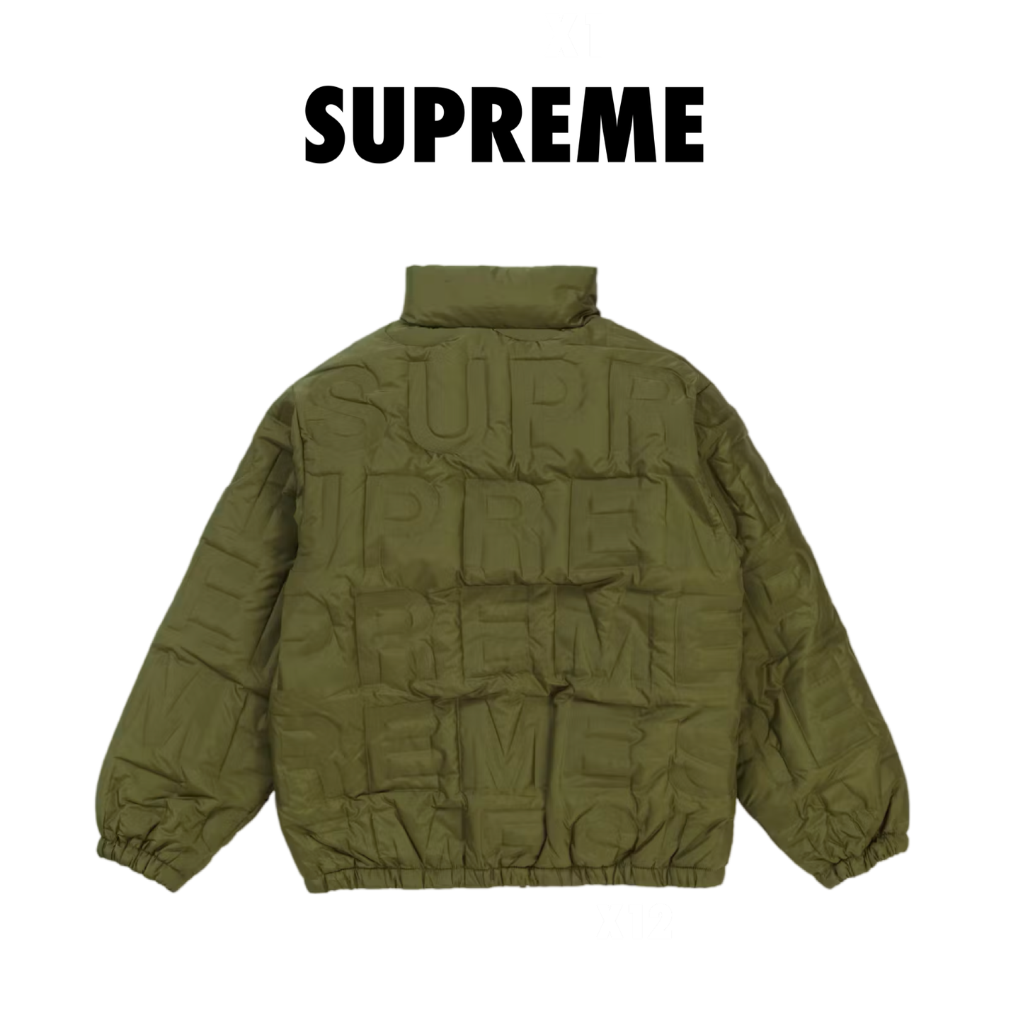 Supreme Bonded Logo Down Jacket Olive