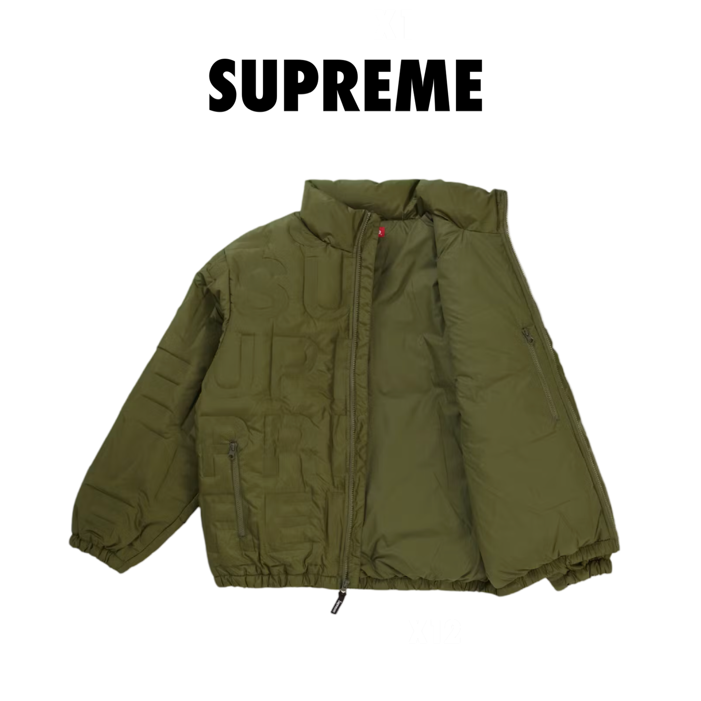 Supreme Bonded Logo Down Jacket Olive