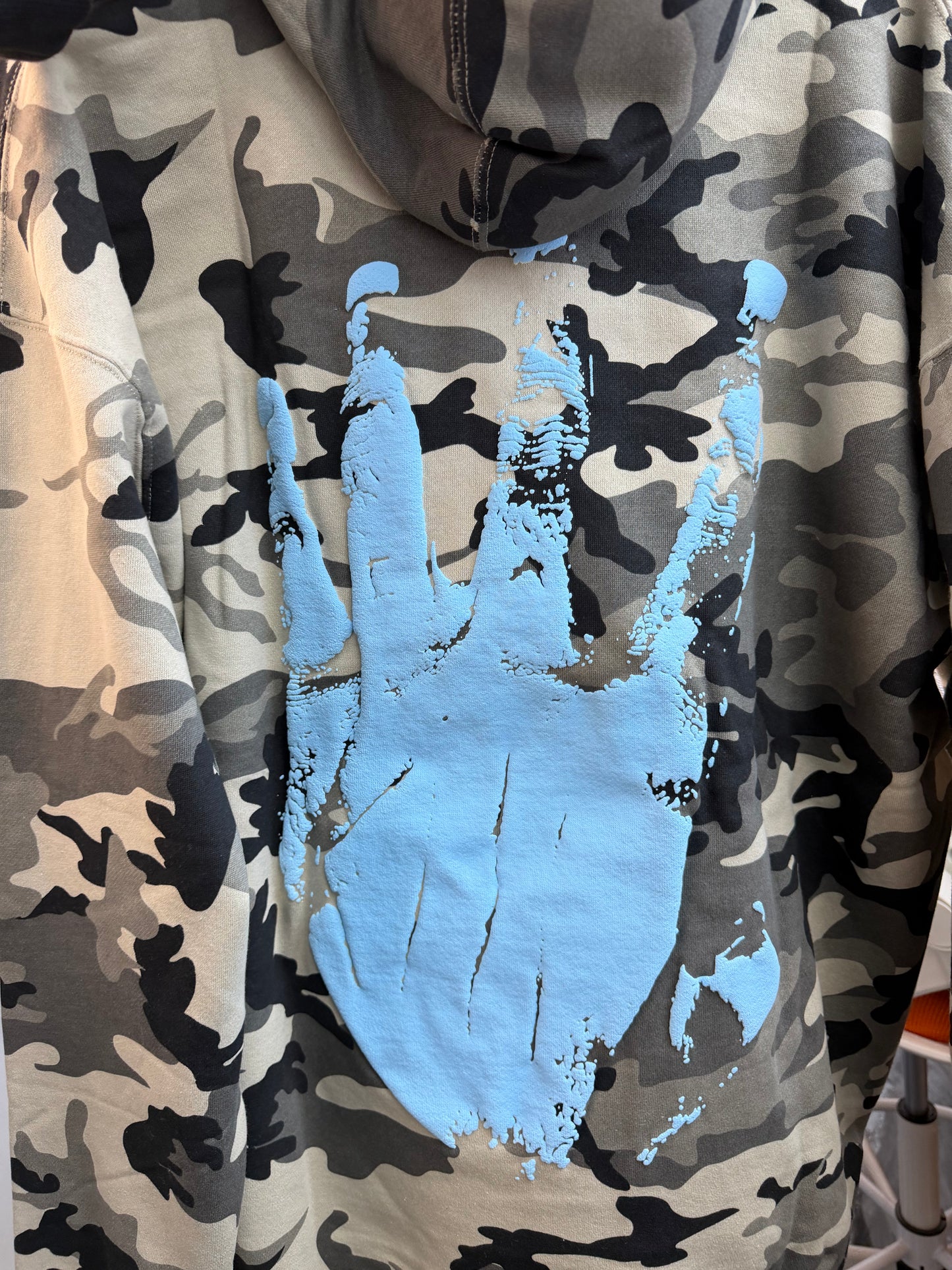 Revenge x XXXtentacion KILL CROPPED HOODIE SNOW CAMO/BABY BLUE