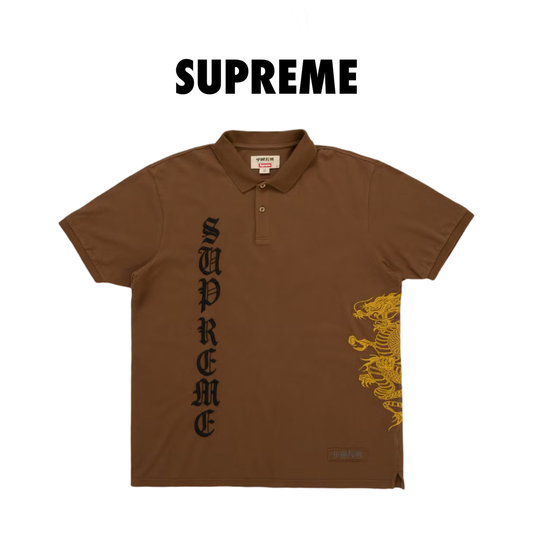 Supreme The Great China Wall Dragon Polo Brown