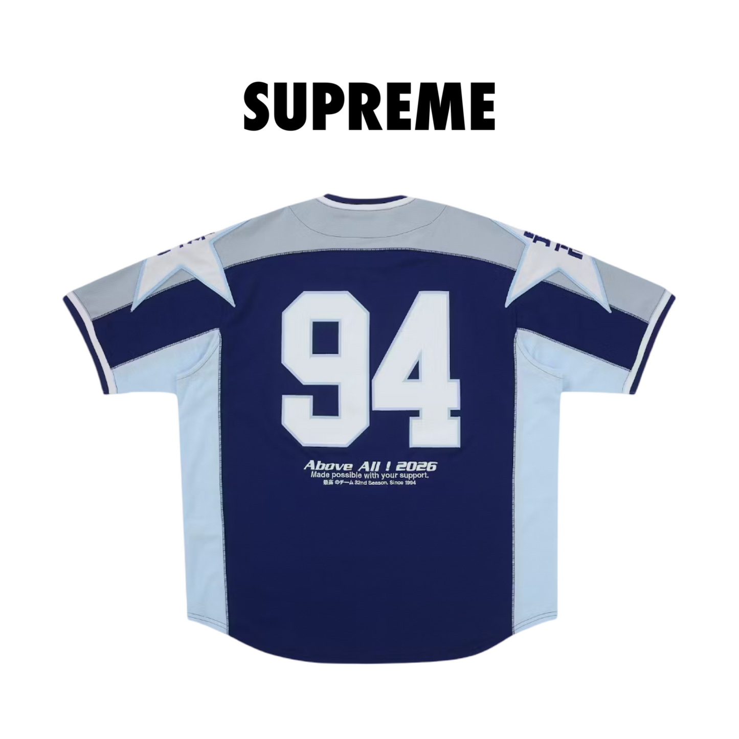 Supreme Stars Baseball Jersey navy