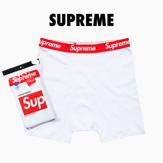 Supreme Hanes Boxer Briefs (4 Pack) white