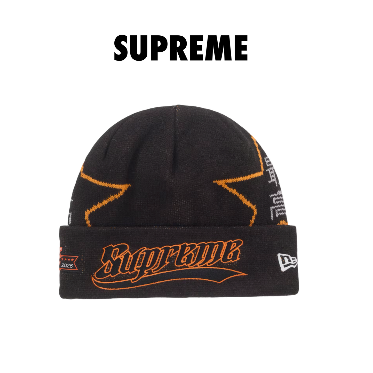 Supreme New Era Stars Tokyo Beanie black