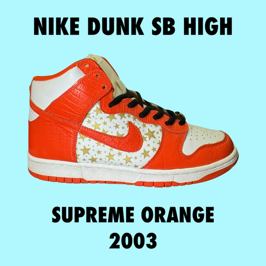 2003 Supreme x Nike Dunk High Sb Orange stars , rare