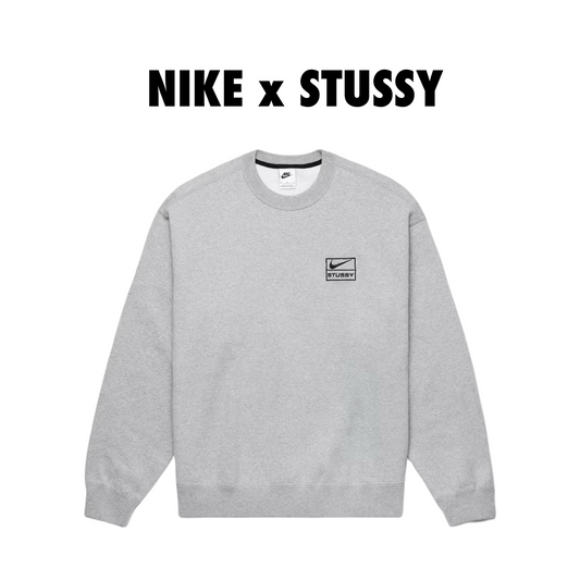 Nike × Stussy Wash Crew Fleece grey crewneck