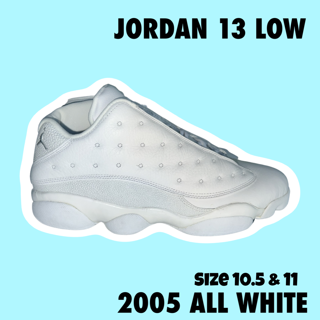 2005 J13 Low All Whites Size 10.5 & 11