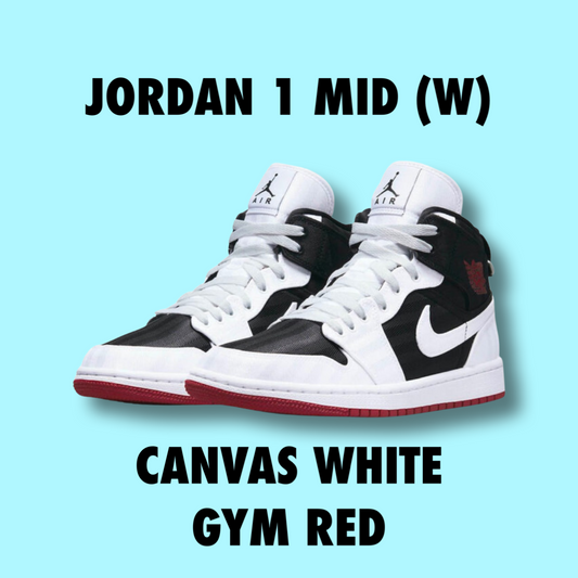 Jordan 1 Mid (w) Canvas White 2021
